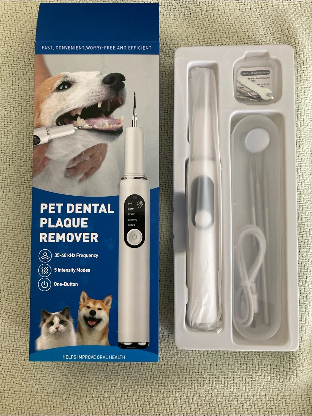Pet Dental Plaque Remover Electric Tooth Cleaner - White